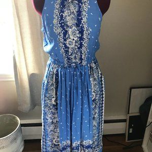 NWT XS Ann Taylor LOFT Blue Printed Dress